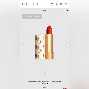 GUCCI Rouge A Levres Voile Lip Colour~Odelie RED 500~ 3.5g~NIB